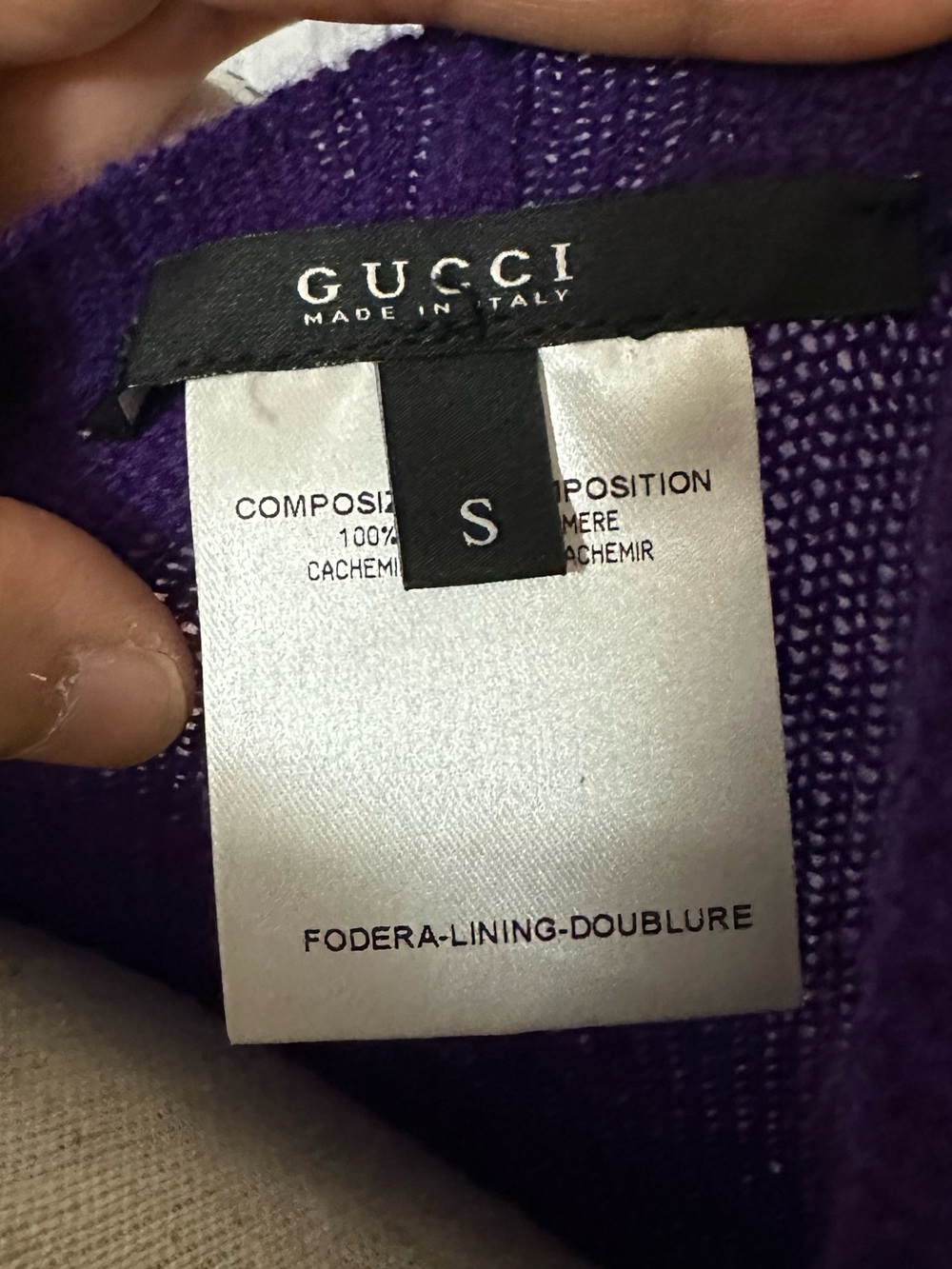 GUCCI cashmere stretchy top in purple - Picture 7 of 10